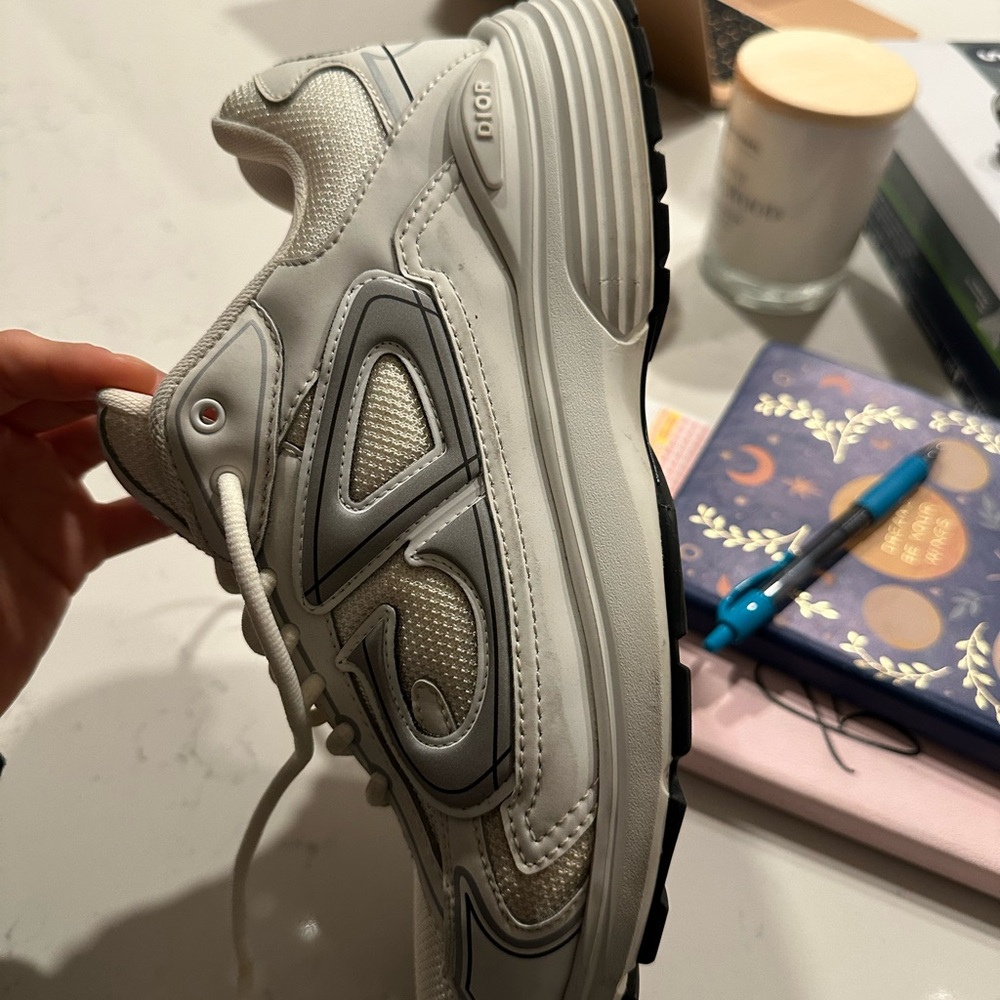 White and Gray Athletic Sneakers